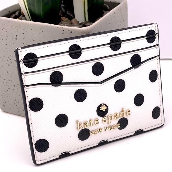 kate spade Handbags - Kate Spade Slime Small Card Holder Dot Dot Dot Print